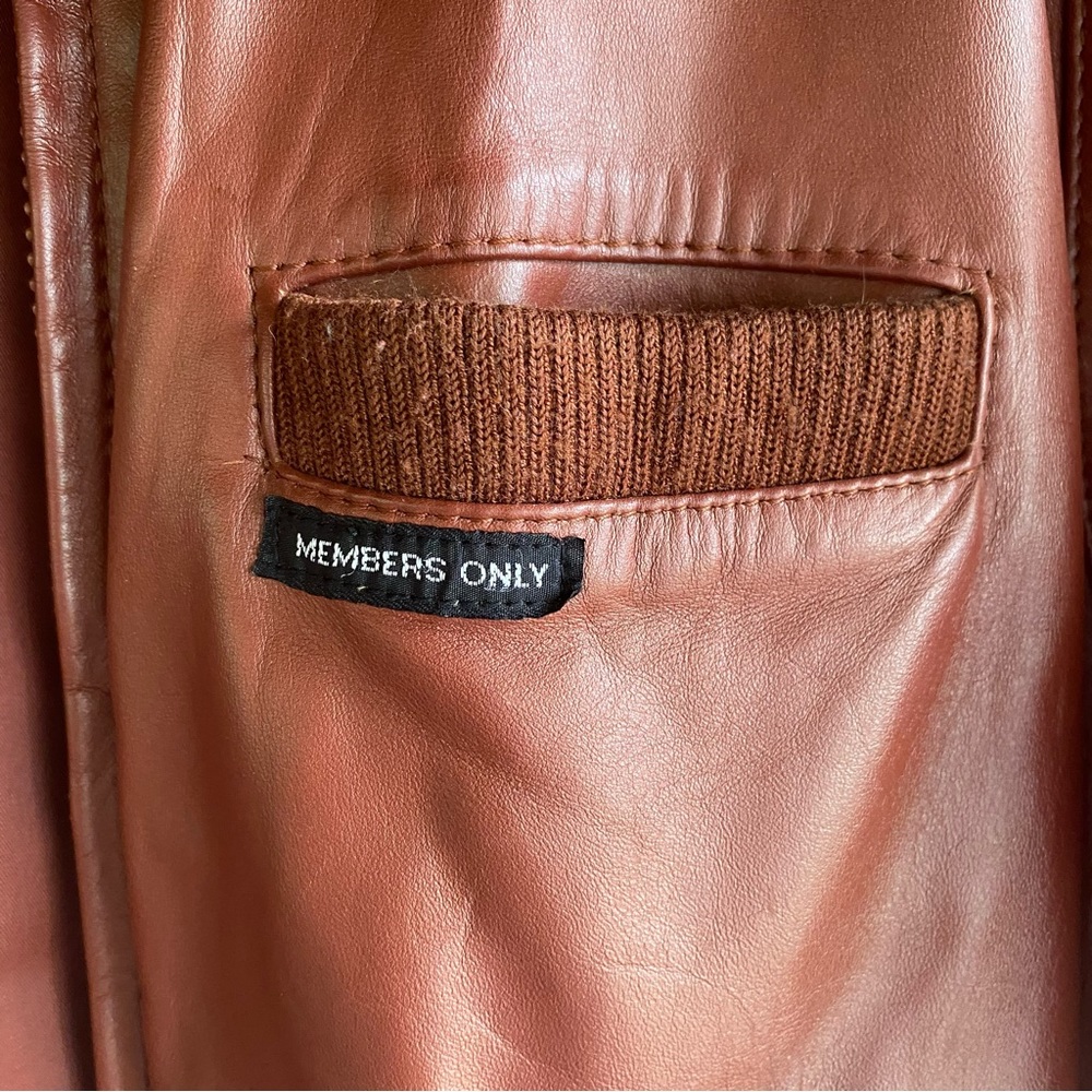 Members Only Brown Leather Jacket - Picture 9 of 15